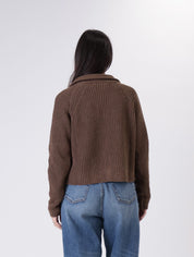Cardigan zip cioccolato