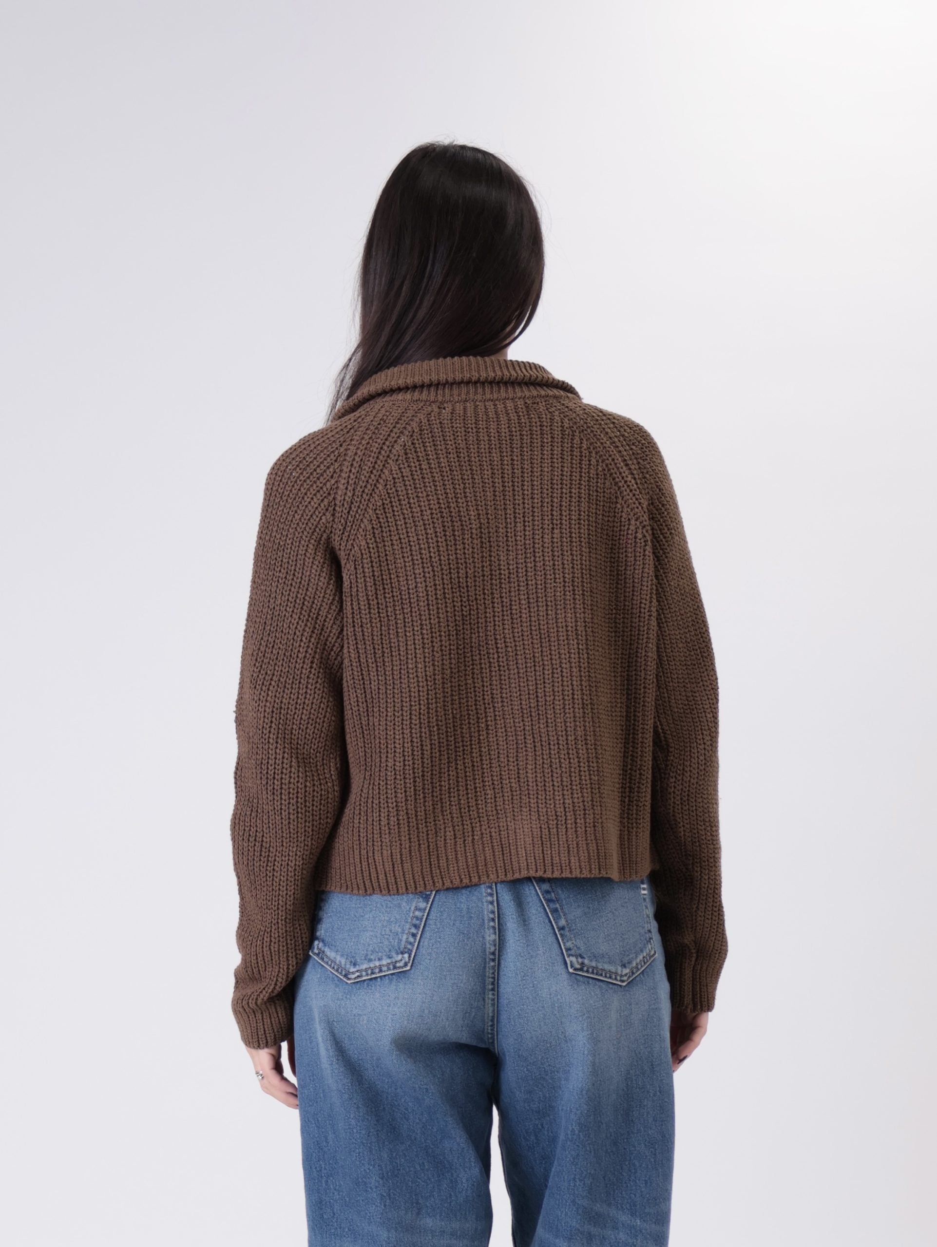 Cardigan zip cioccolato
