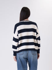 Striped navy/cream pullover