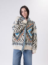 Cardigan fantasia zebra blu