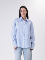 Sky blue striped pocket shirt