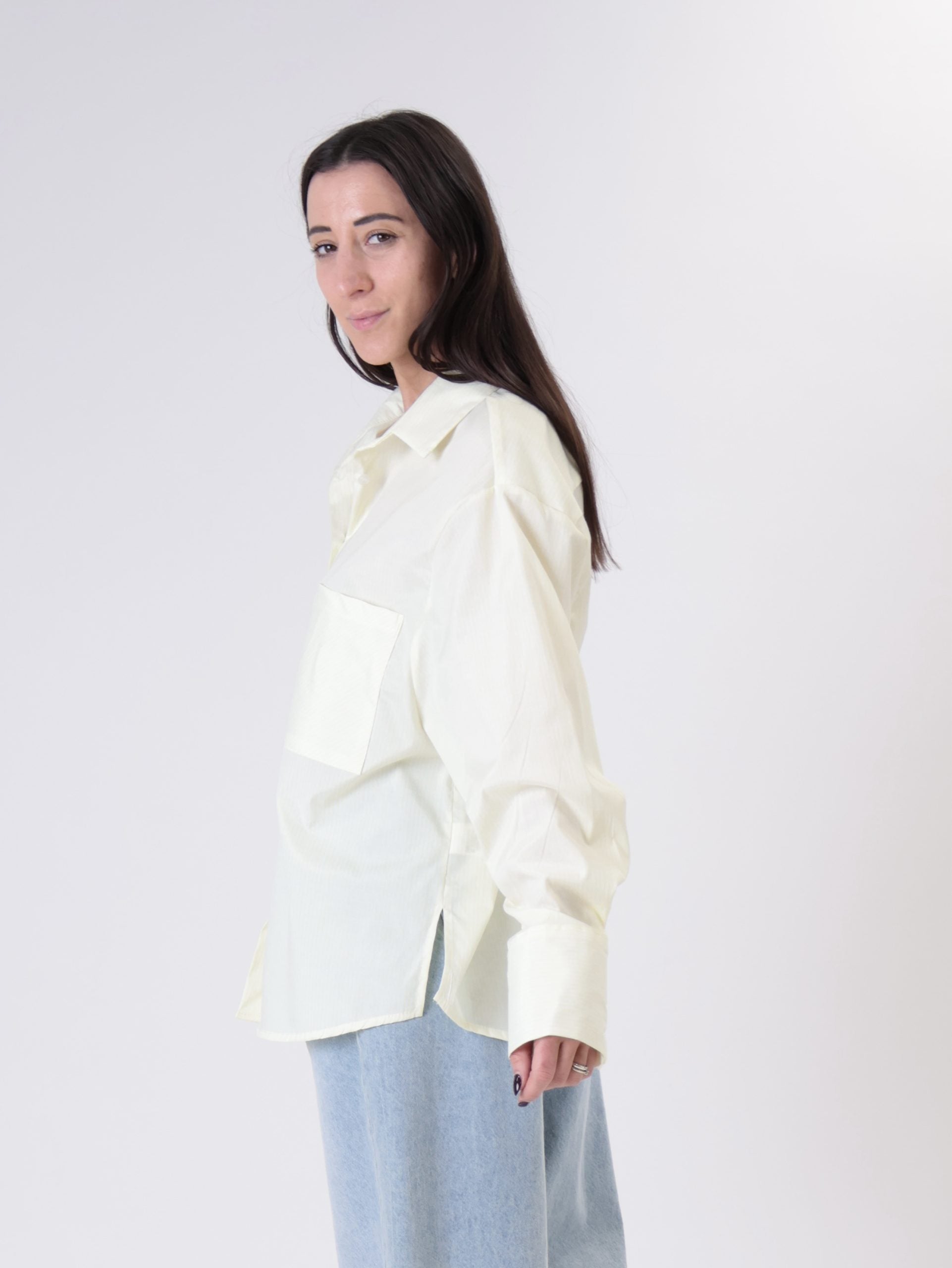 Striped yellow pocket shirt