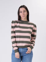 Girocollo riga rosa/militare