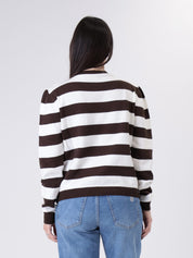 Brown/white striped necklace