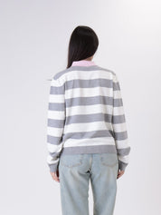 Polo riga grigio/bianco
