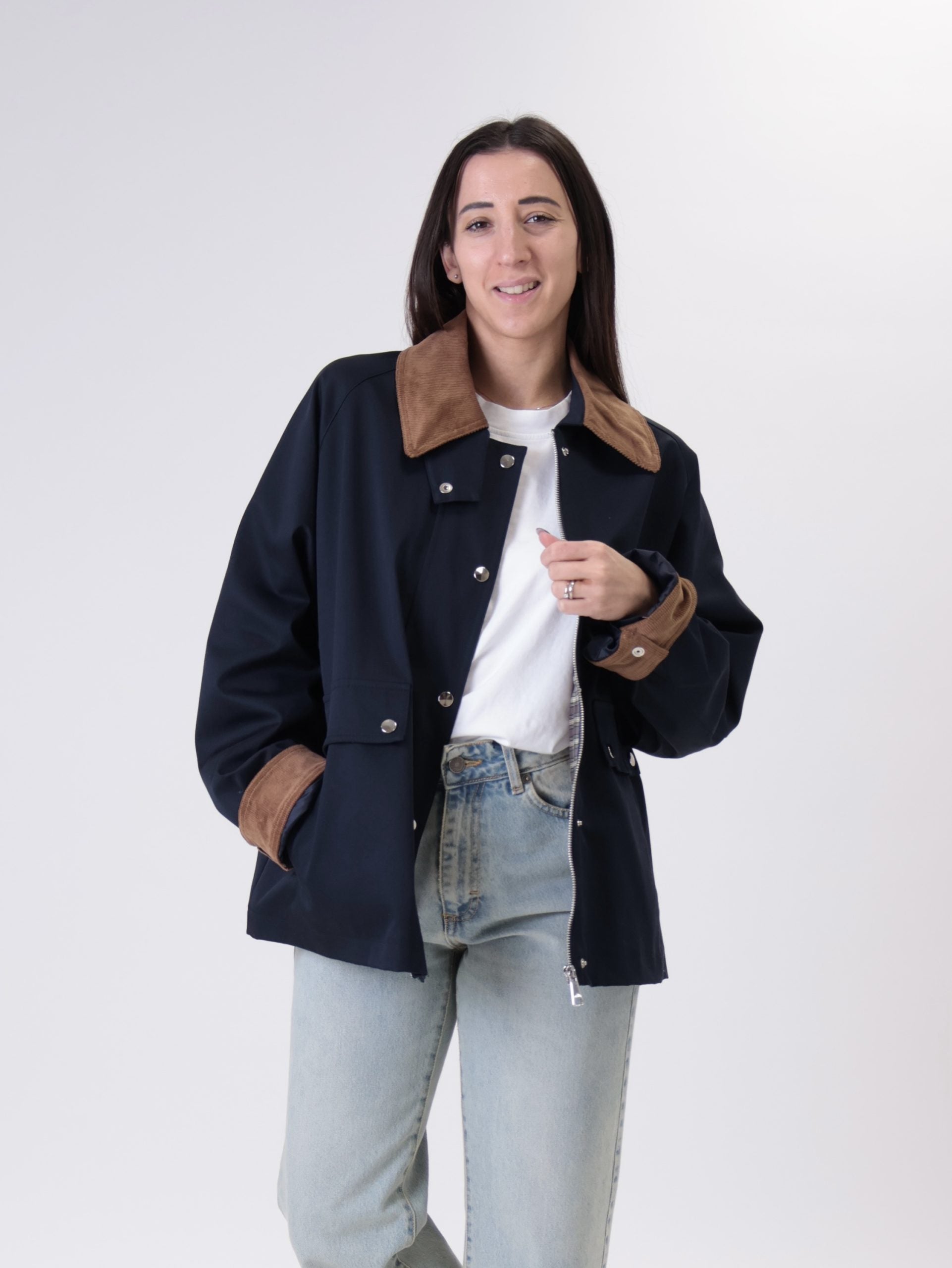 Giacca cotone blu