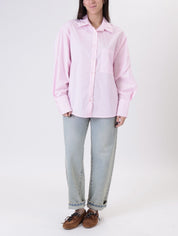 Pink side slit shirt