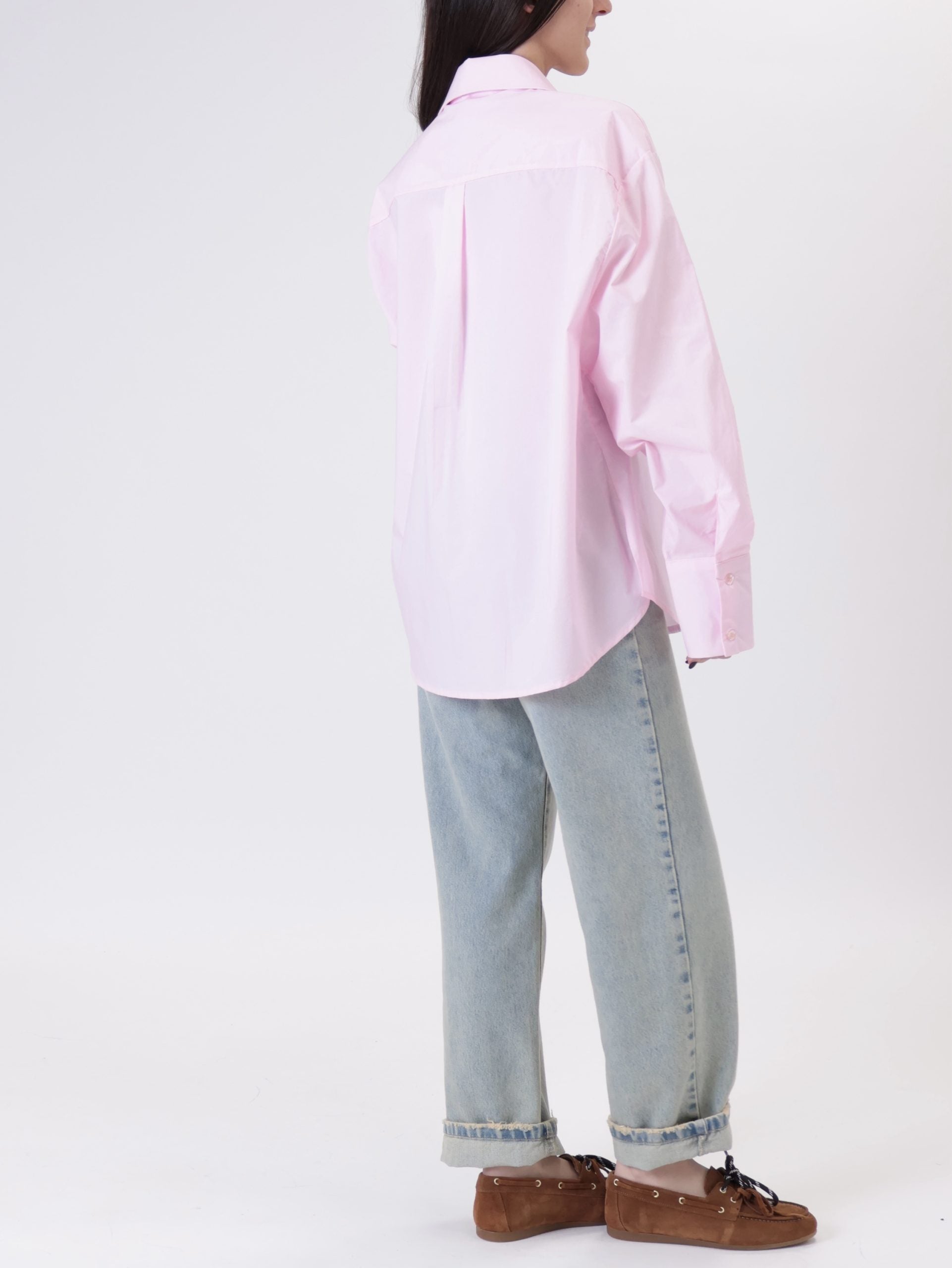 Pink side slit shirt