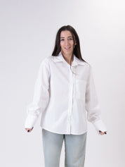 White shirt with side slit