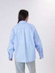Light blue shirt with side slit