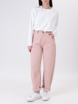 Egg-shaped trousers pink stitching