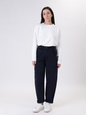 Pantalone ovetto cucitura blu