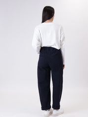Pantalone ovetto cucitura blu