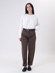 Coffee cotton trousers