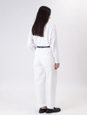 Ovoid trousers, seam puckered