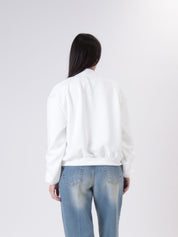 Bomber in maglia latte