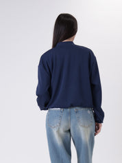Bomber in maglia blu