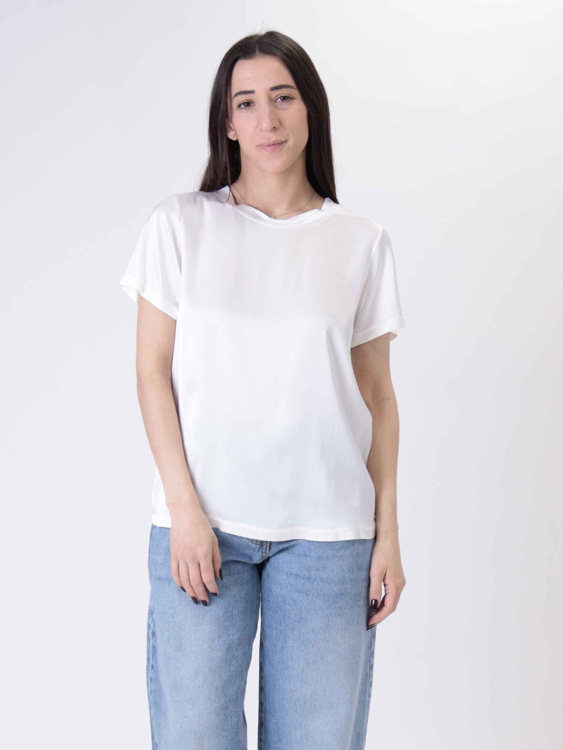 T-shirt viscosa latte