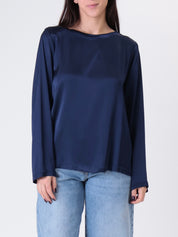T-shirt m/lunga viscosa blu