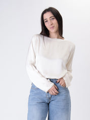 T-shirt m/lunga viscosa burro