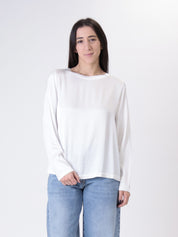 T-shirt m/lunga viscosa latte
