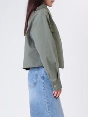 Giubbino zip verde miliatre