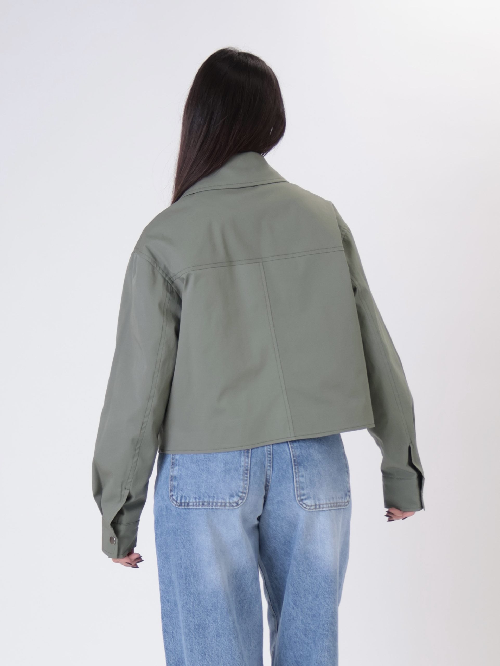 Giubbino zip verde miliatre