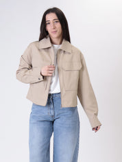 Giubbino zip sabbia