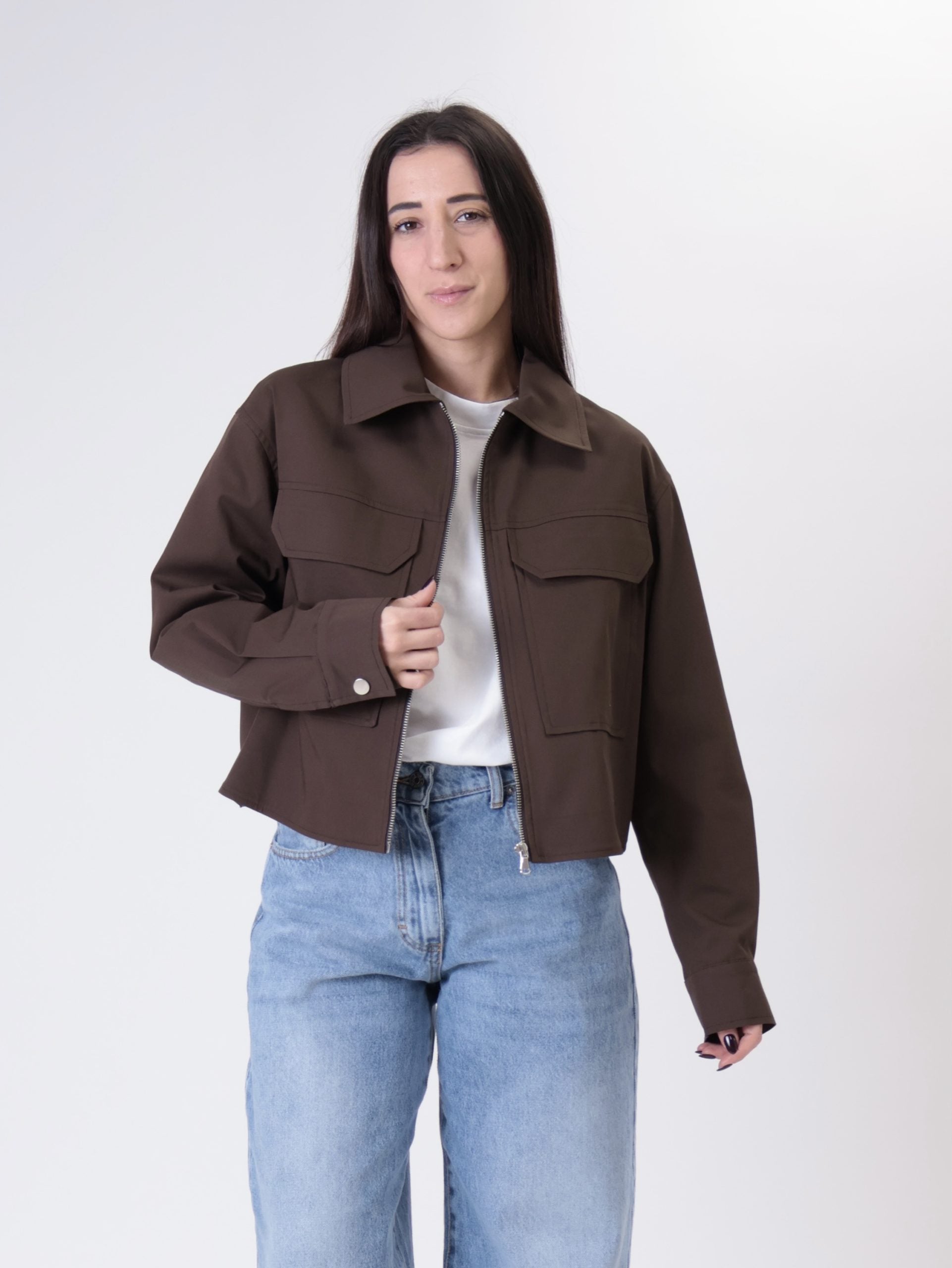 Giubbino zip moro