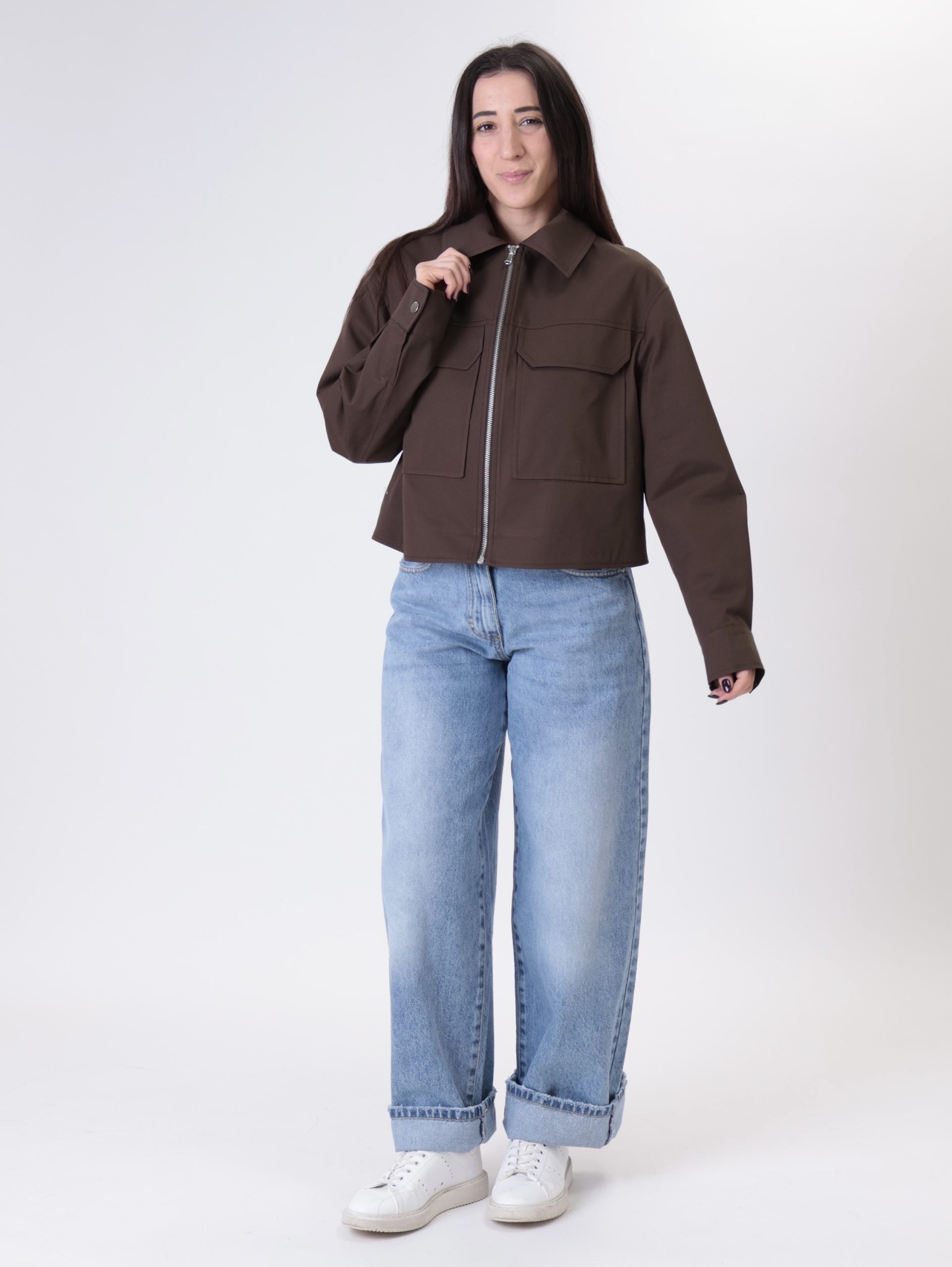 Giubbino zip moro