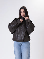 Bomber ecopelle moro