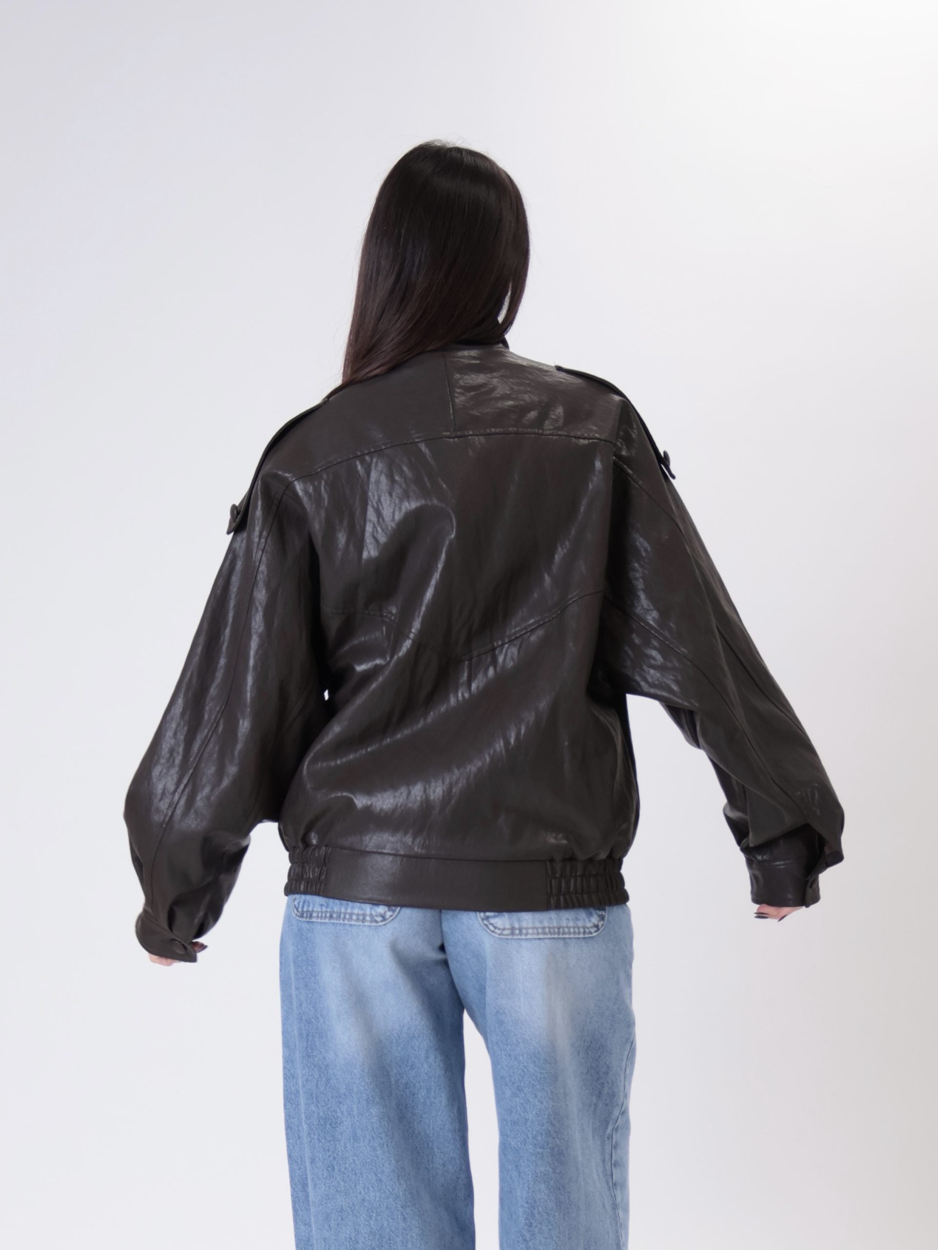Bomber ecopelle moro