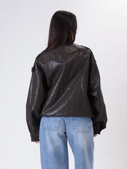 Bomber ecopelle moro