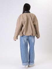 Bomber orli ecopelle beige