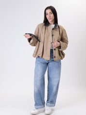 Bomber orli ecopelle beige
