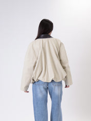 Bomber orli ecopelle latte