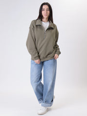 Felpa mezza zip militare