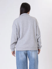 Felpa mezza zip grigio