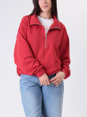 Half-zip sweatshirt red