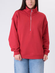 Half-zip sweatshirt red
