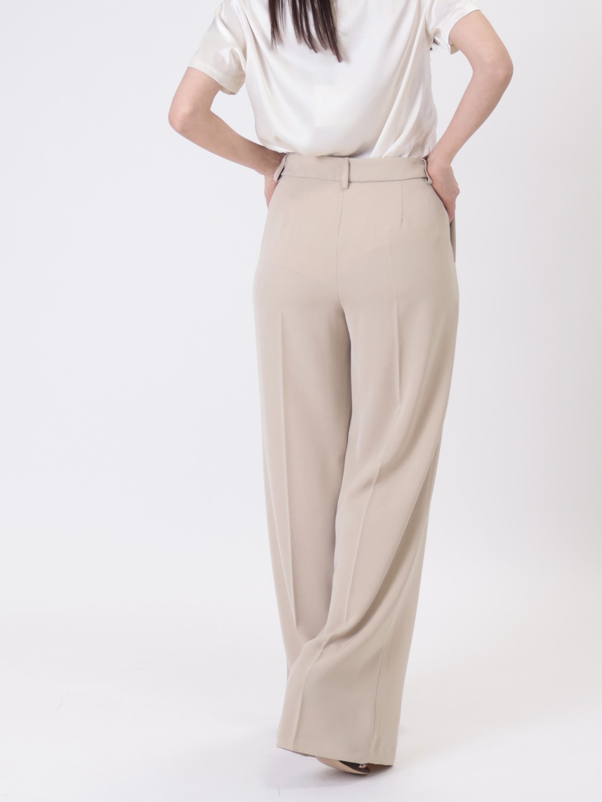 Giorgia beige wide-leg trousers