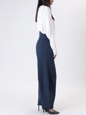Frayed blue balloon jeans