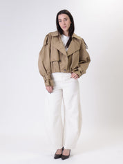 Trench crop beige