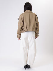Trench crop beige