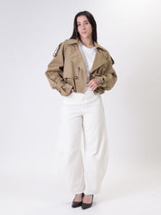Trench crop beige
