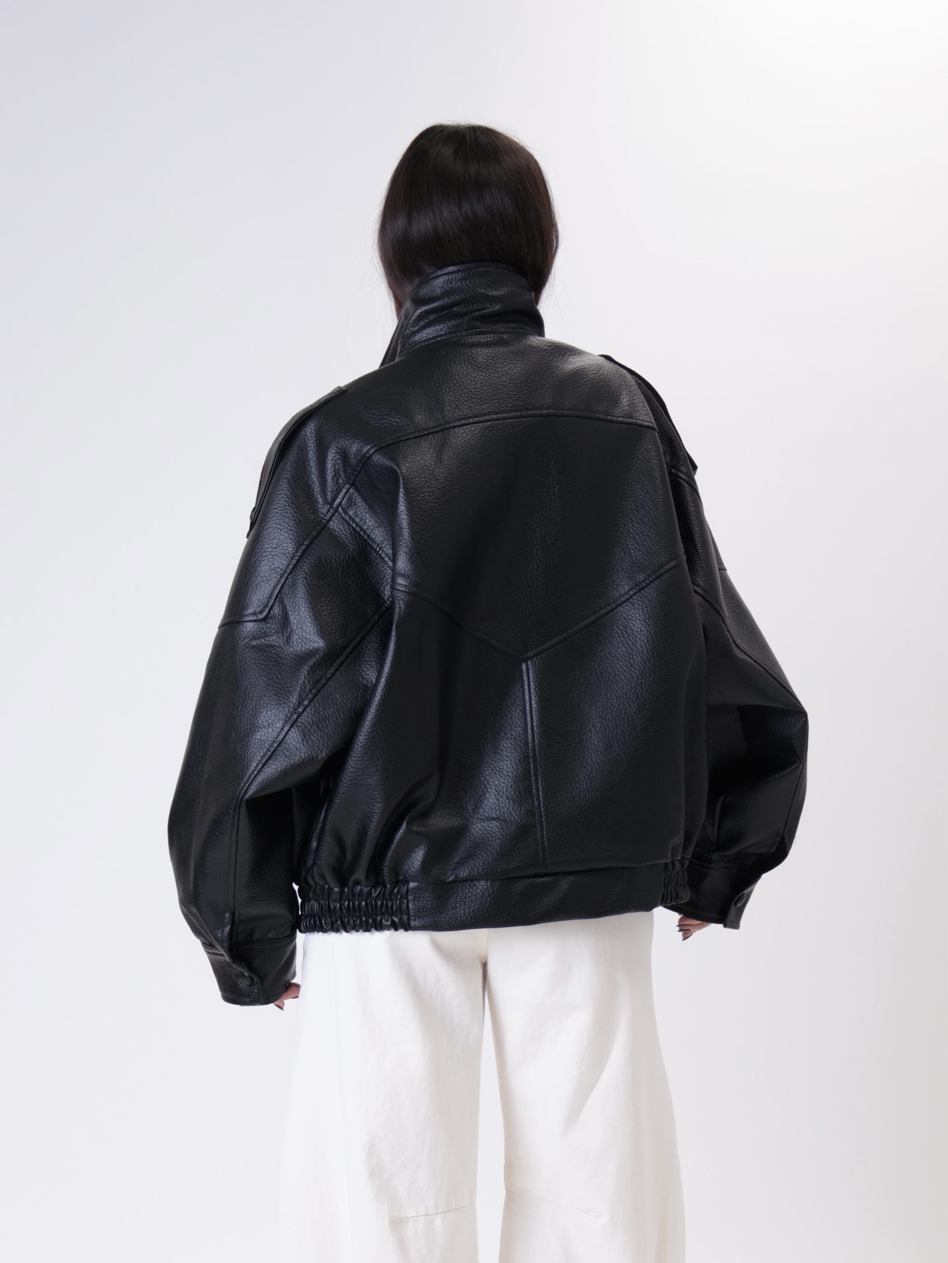 Bomber ecopelle nero