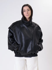 Bomber ecopelle nero
