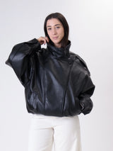 Bomber ecopelle nero