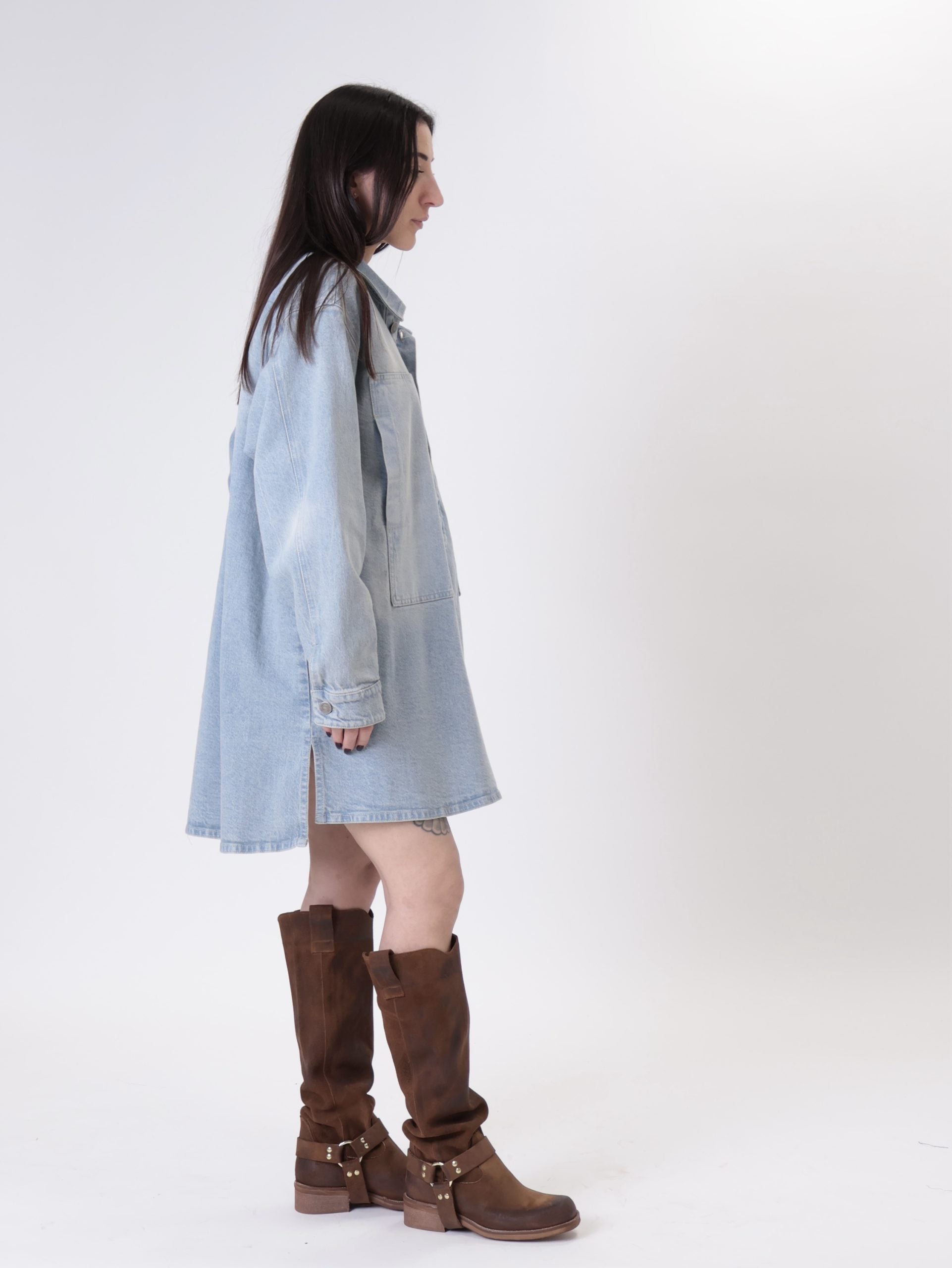 Abito denim cintura