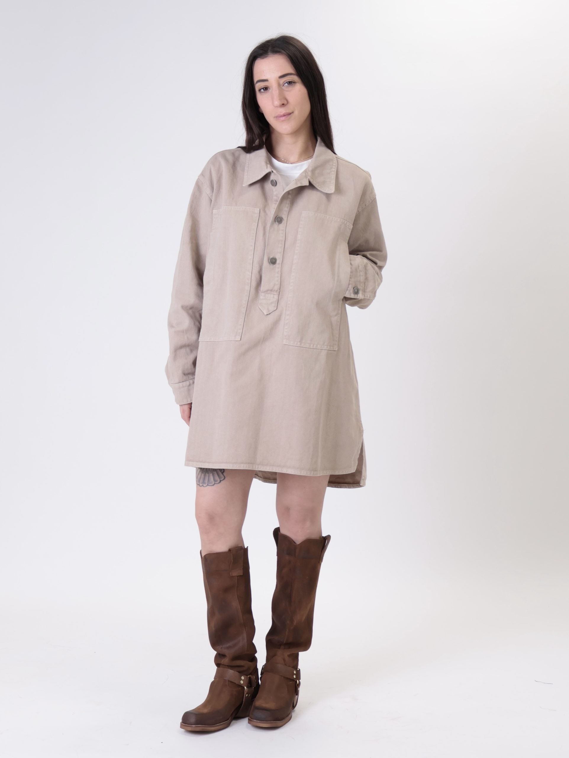 Abito denim sabbia